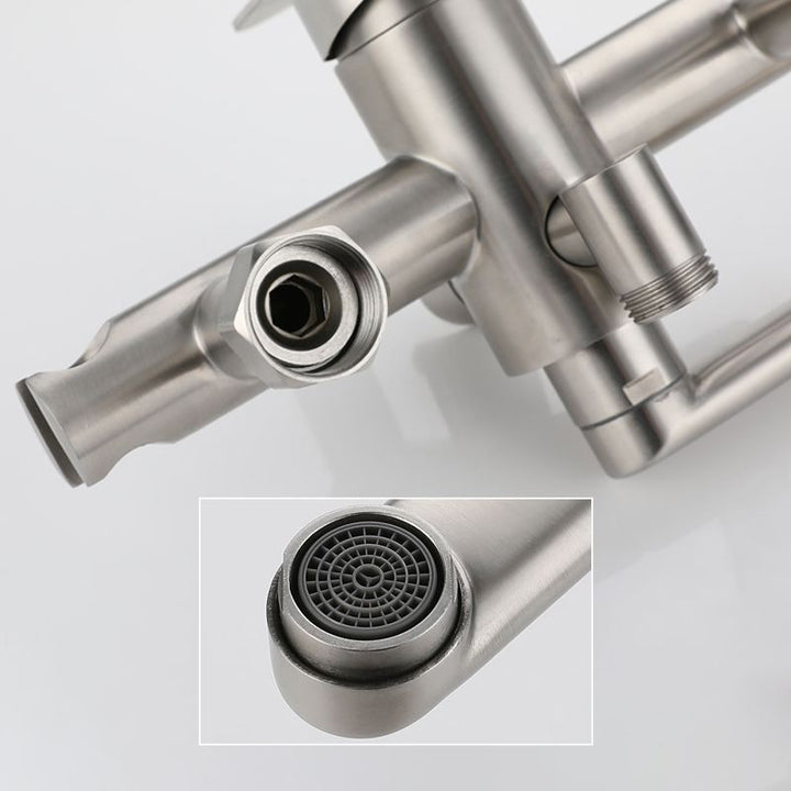 BowLift | Wall-mounted metal bathtub filling low arch swivel bathtub mixer