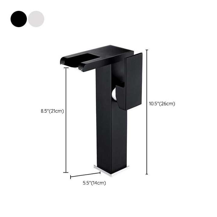 BowLift | Modern faucet for sink brass lever handles LED waterfall sink mixer