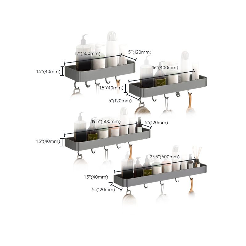 BowLift | Modern Grey 2-piece Bathroom Accessory Set, Matte Grey, Bathroom Shelf