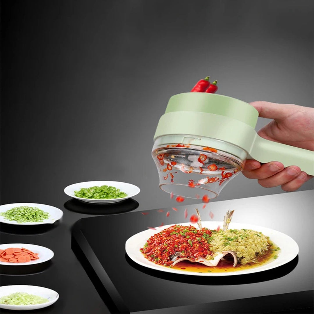 BowLift | SnijGemak 4-in-1 Electric Vegetable Slicer – Rechargeable & With Collection Bin