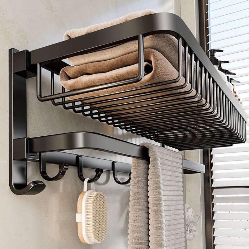 BowLift | Modern Bathroom Accessories Set Black Bath Shelf Bath Accessories Set