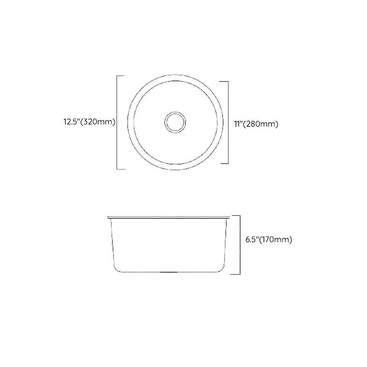 BowLift | Classic Round Sink Stainless Steel Built-in Sink Non-Slip Round Basin for the Kitchen