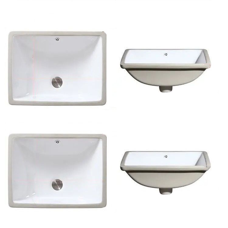 BowLift | Modern Under-Mount Sink Oval Porcelain with Pop-Up Drain Sink