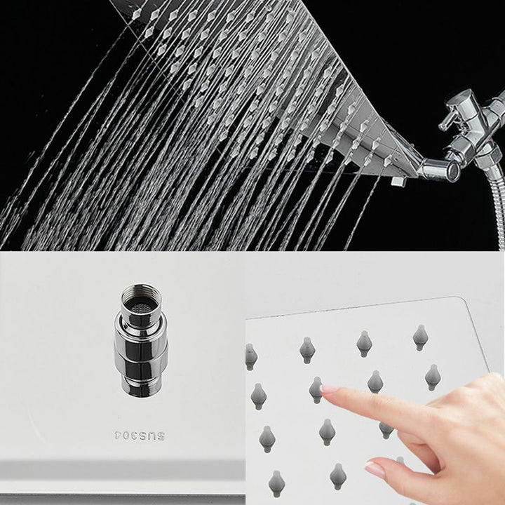 BowLift | Wall Mounted Adjustable Shower Head Modern Square Metal Shower Head