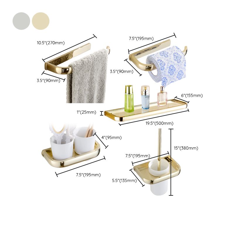 BowLift | Chrome/Gold Bathroom Accessory Set Modern Metal Bathroom Hardware Set