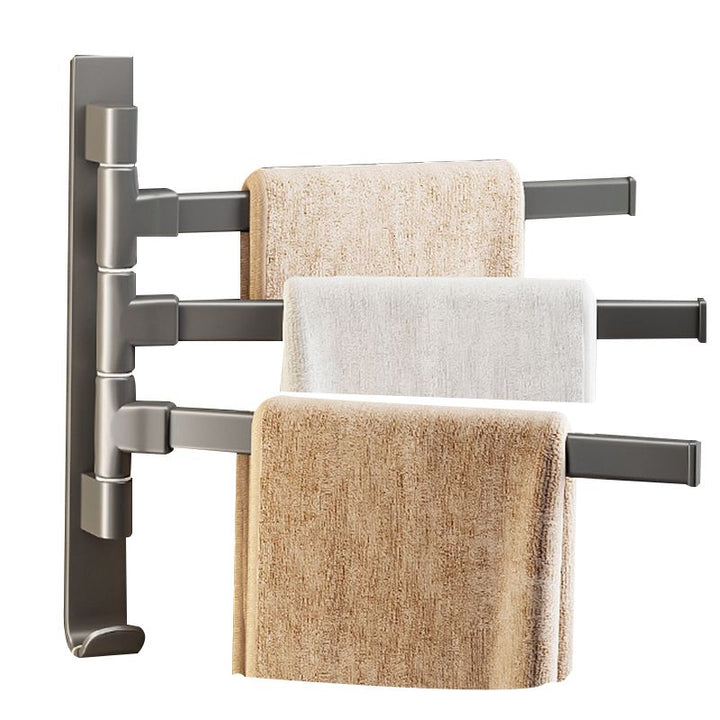 BowLift | Contemporary Gray Bathroom Accessory Set Aluminium Towel Holder