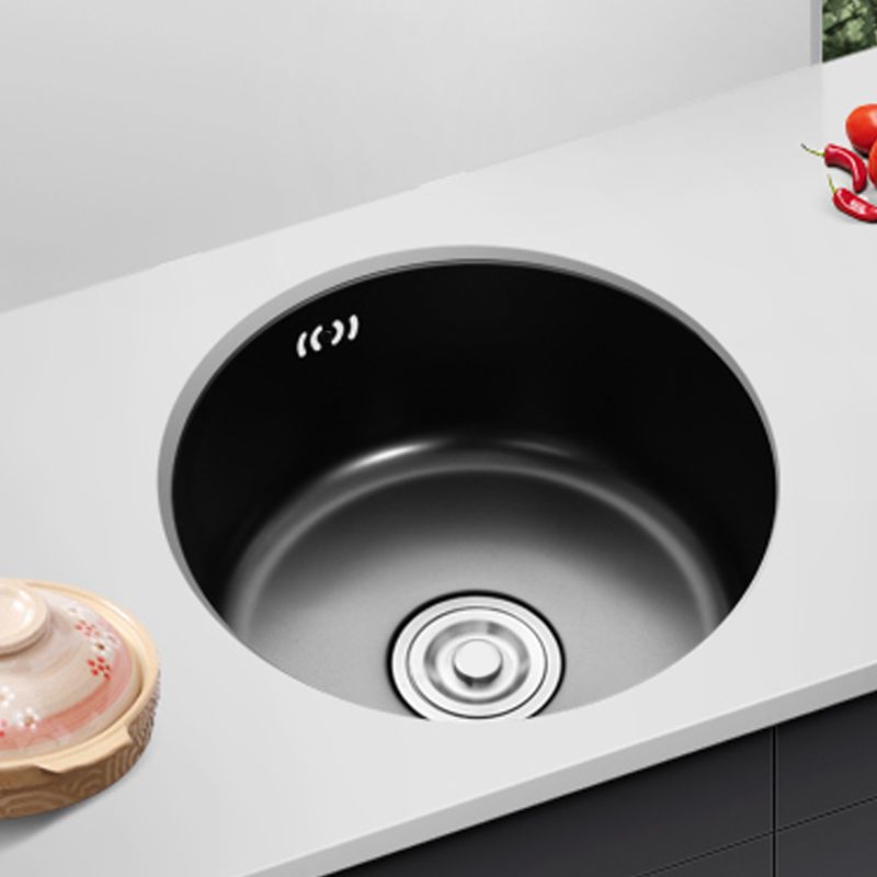 BowLift | Single Bowl Kitchen Sink Round Stainless Steel Sink with Drain Basket Kits