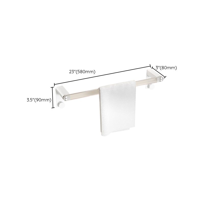 BowLift | White Bathroom Accessory Set Metal & Acrylic Bathroom Set with Bath Shelf/Towel Hook