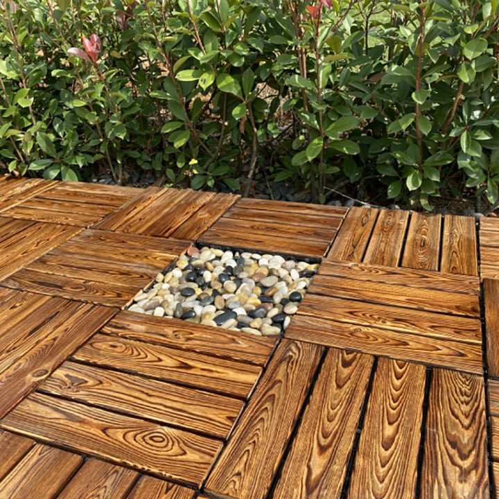 BowLift | Outdoor composite decking tiles with snap-in stripe detail kit decking tiles