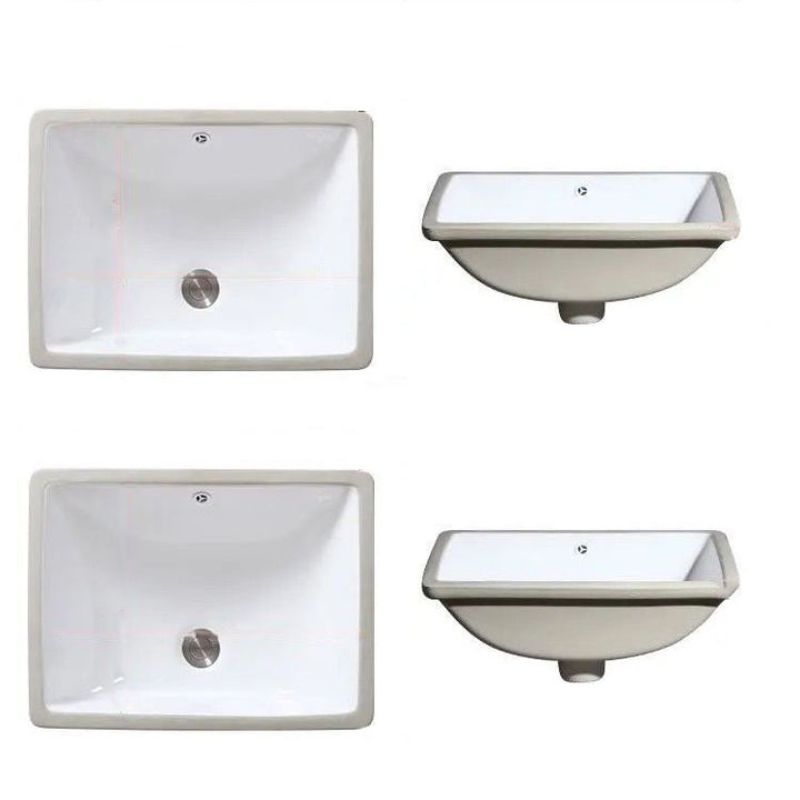 BowLift | Modern Under-mount Sink Oval Porcelain with Pop-Up Drain Sink