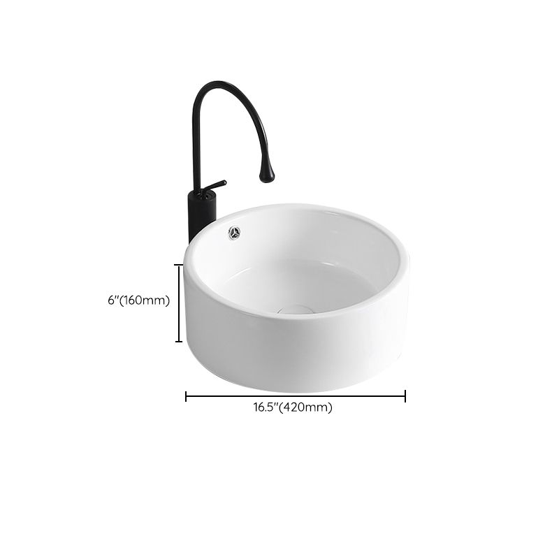 BowLift | Modern Vessel Sink Porcelain Rectangular Vessel Sink (Not Including Faucet)
