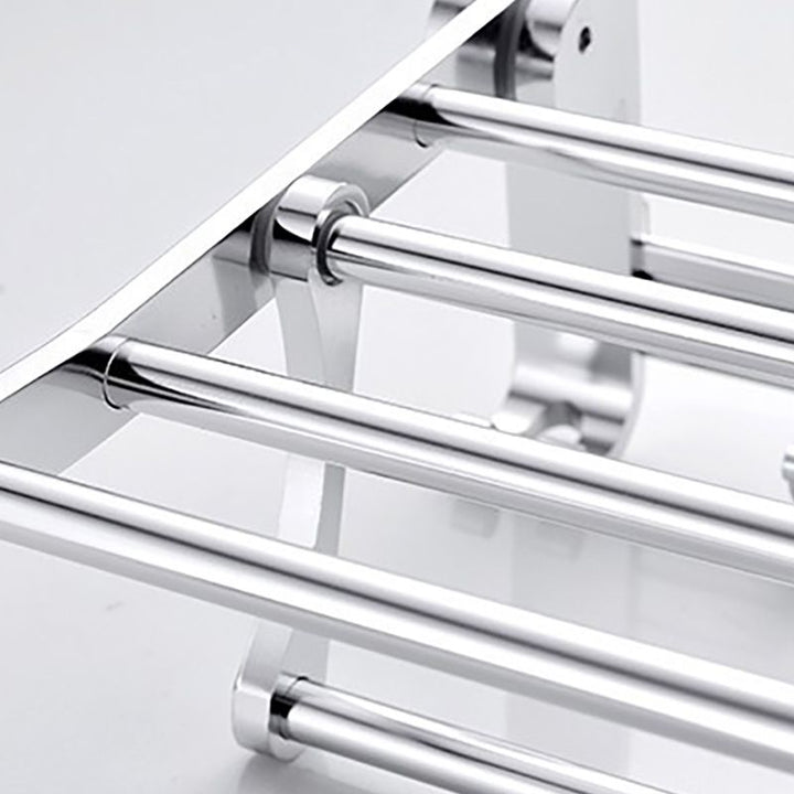 BowLift | Chrome/Black Classic Bathroom Accessory Set Modern Bath Shelf/Towel Bar & Paper Holder