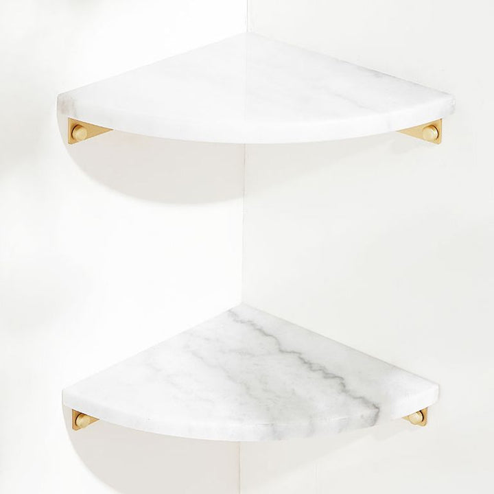 BowLift | marble bathroom shelf brass bathroom accessory