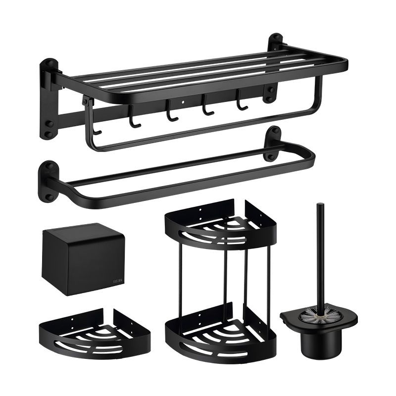 BowLift | Modern Bathroom Accessory Set Bath Shelf Towel Holder Matte Black Bath Hardware Set