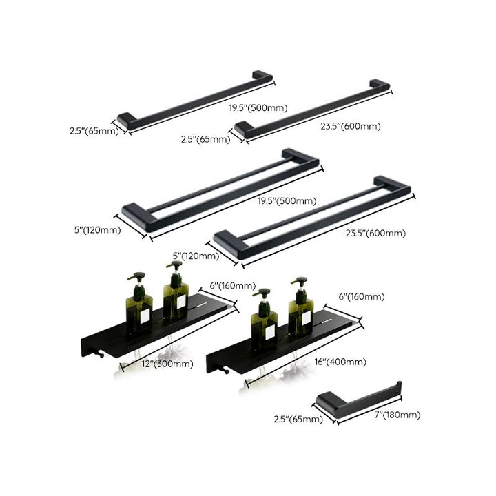 BowLift | Contemporary bathroom accessory single item or in set made of black metal