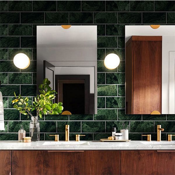 BowLift | Mosaic tiles peel and attach tiles PVC backsplash peel and attach wall tiles in green