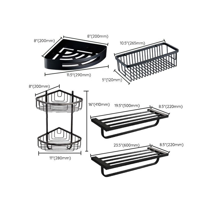 BowLift | Traditional Bathroom Accessories Hardware Set in Black Metal