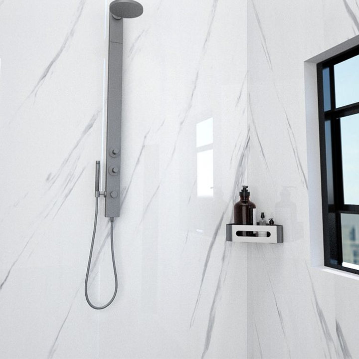 BowLift | Marbleing Water-repellent Tile PVC Single Peel-and-stick Tile for Bathroom Back Wall