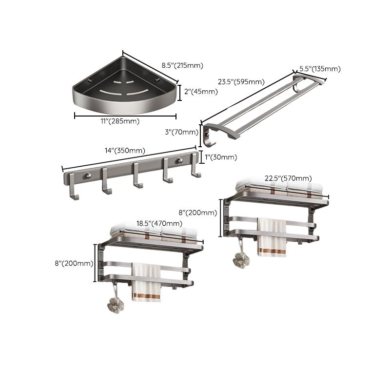 BowLift | Traditional bathroom accessory as a single piece or in a set in gray