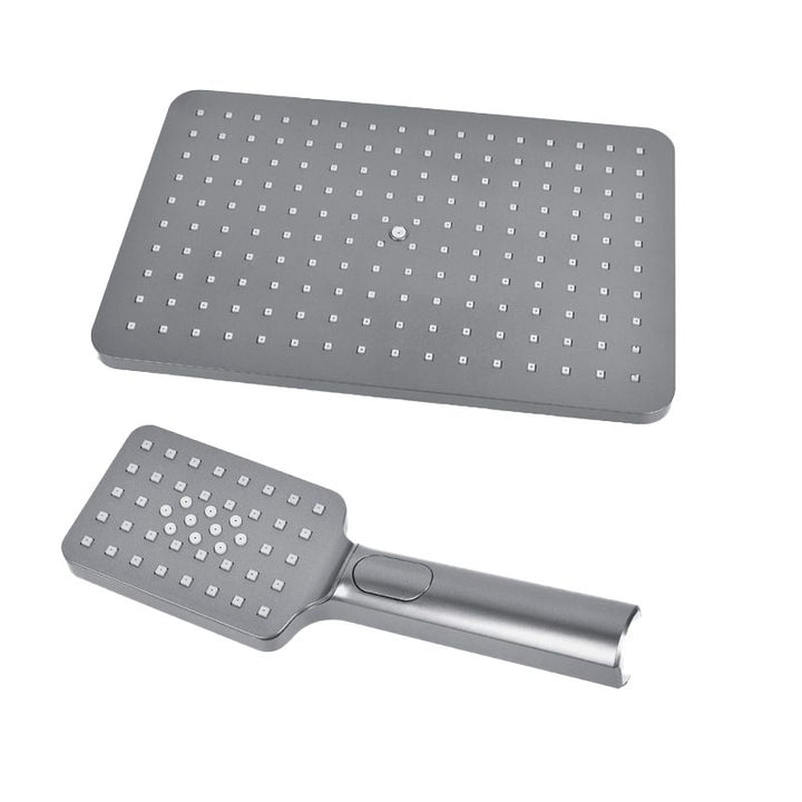BowLift | Rectangular Gray Showerhead Combo Standard Spray Pattern Showerhead