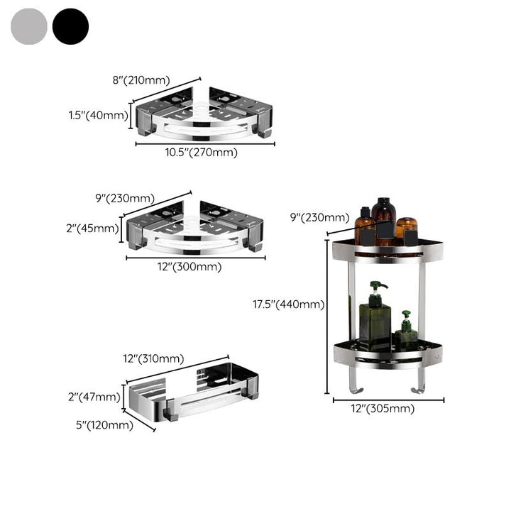 BowLift | Modern Stainless Steel Bathroom Accessory Set Rectangular & Triangle Bathroom Shelf