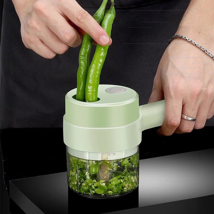 BowLift | SnijGemak 4-in-1 Electric Vegetable Slicer – Rechargeable & With Collection Bin