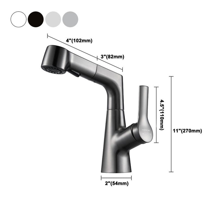 BowLift | Modern 1-Lever Sink Faucet Round Basin Faucet Brass