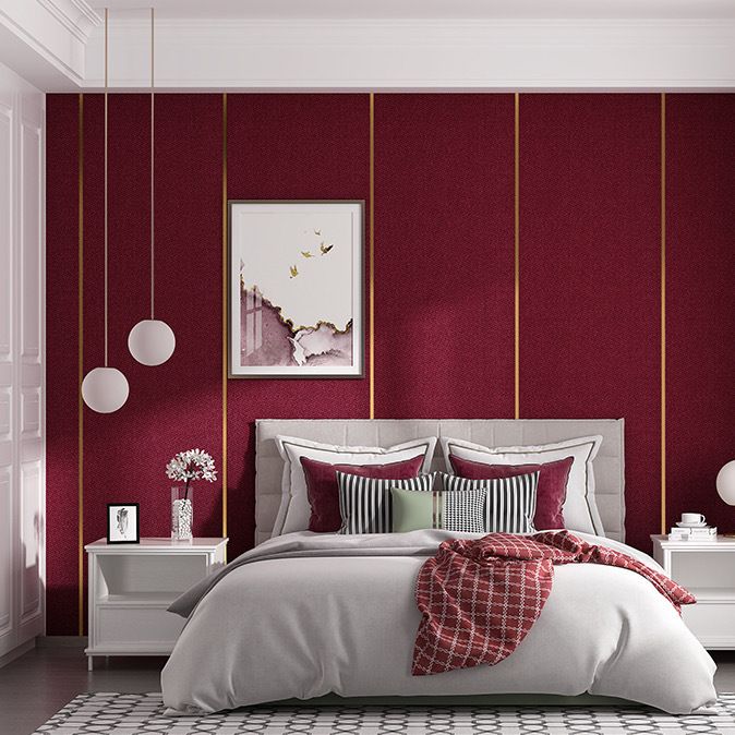 BowLift | Contemporary Style Wall Panel Linen Living Space Peel and Stick Wall Covering