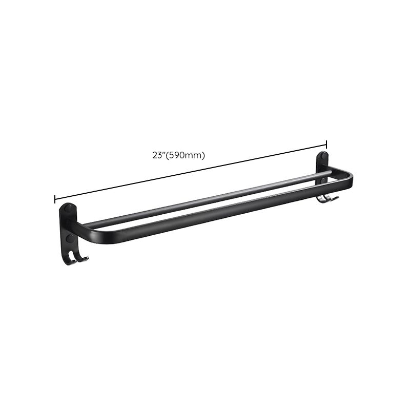 BowLift | Modern Classic Bathroom Hardware Set Matte Black Bathrobe/Towel Bar & Bathroom Shelf