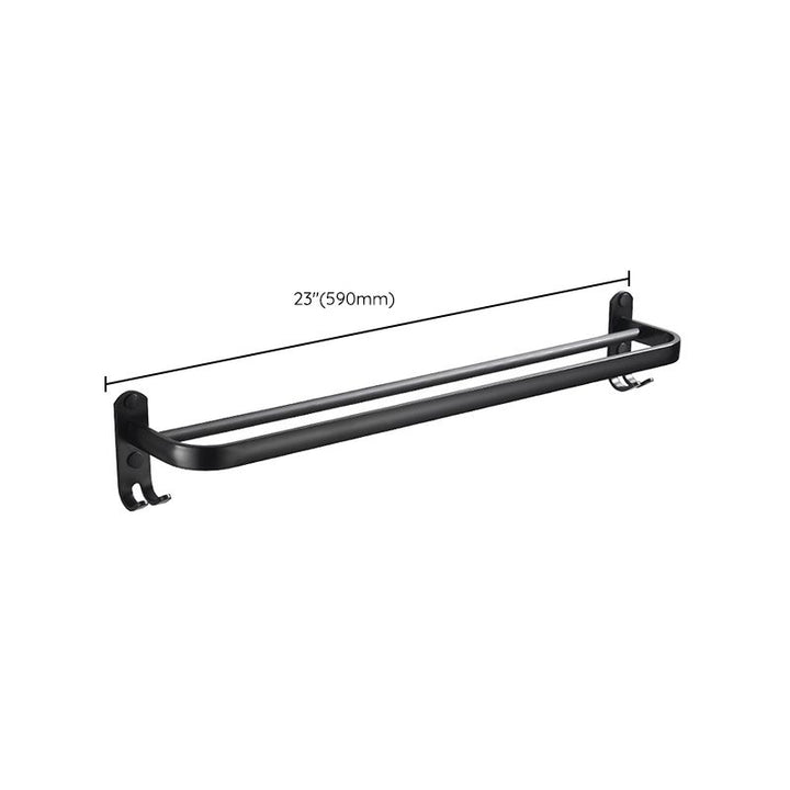 BowLift | Modern Classic Bathroom Hardware Set Matte Black Bathrobe/Towel Bar & Bathroom Shelf