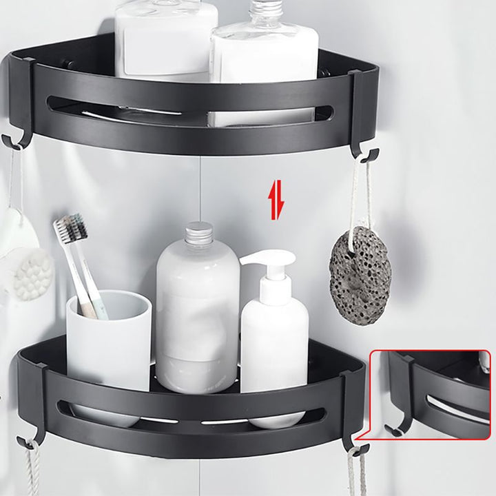 BowLift | Modern Classic Bathroom Hardware Set Matte Black Bathrobe/Towel Bar & Bathroom Shelf