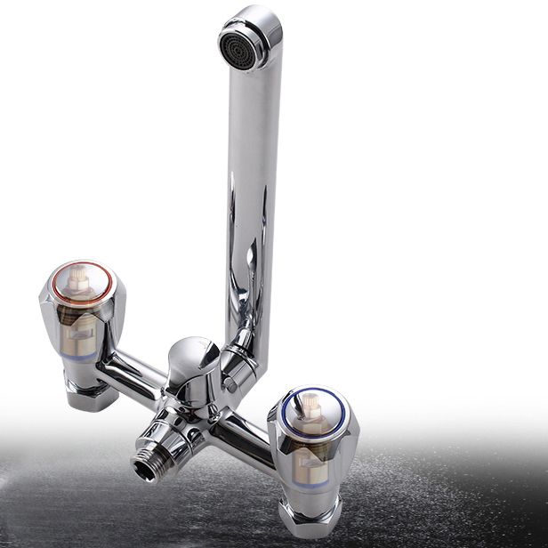 BowLift | Contemporary Bathtub Faucet Trim Chrome Wall-Mounted Swivel Spout with Hand Shower