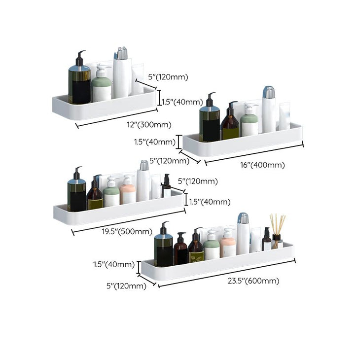 BowLift | White 2-piece Bathroom Hardware Modern Bathroom Accessories Set, Bathroom Shelf