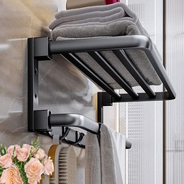 BowLift | Modern black bathroom accessory set Towel holder Bathroom fittings