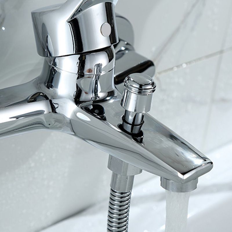 BowLift | Modern Silver Faucet Copper with 1-Handle 2-Hole Bathroom Faucet