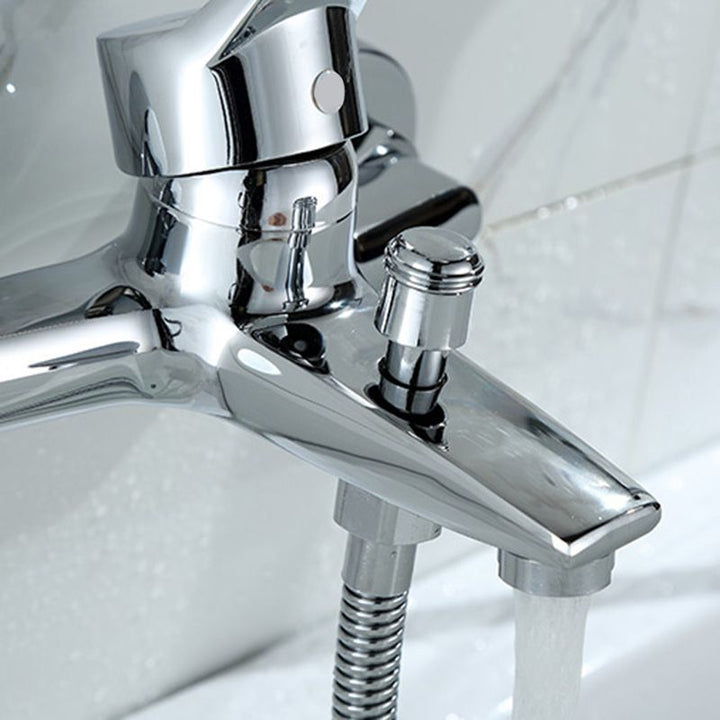 BowLift | Modern Silver Faucet Copper with 1-Handle 2-Hole Bathroom Faucet