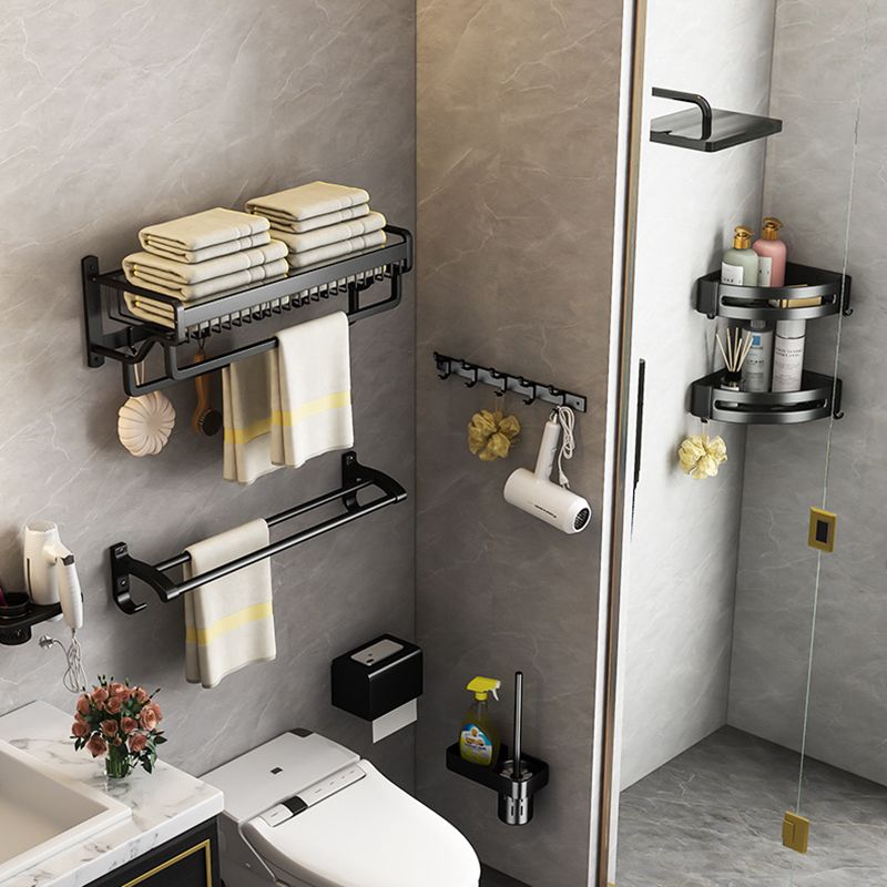 BowLift | Modern black metal bath hardware set towel bar bathroom hardware set