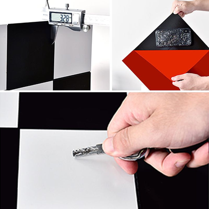 BowLift | Modern Square Grid Single Plate Plastic Peel & Stick Field Tile