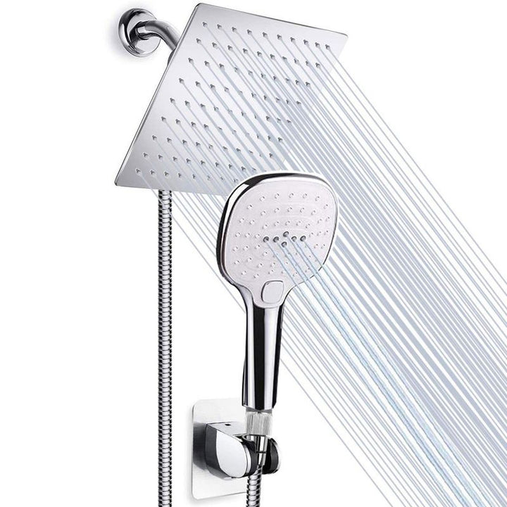 BowLift | Traditional Dual Showerhead Square Wall-Mounted Dual Shower