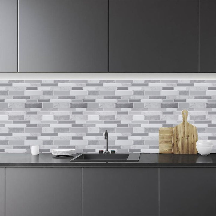 BowLift | Peel and Stick Wall Tile Rectangle PVC Subway Waterproof Peel & Stick Tile 10-Pack