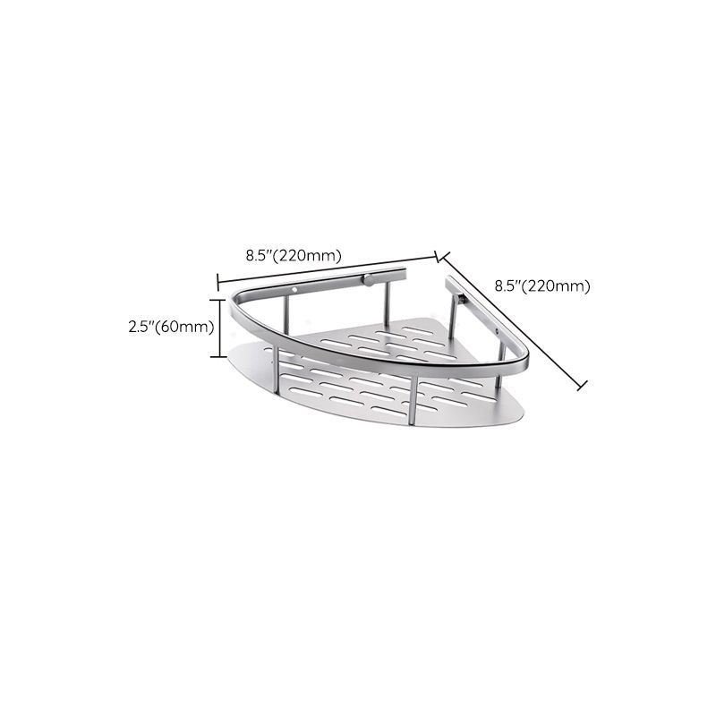 BowLift | 3-piece modern bathroom accessory set aluminum bathroom shelf in silver