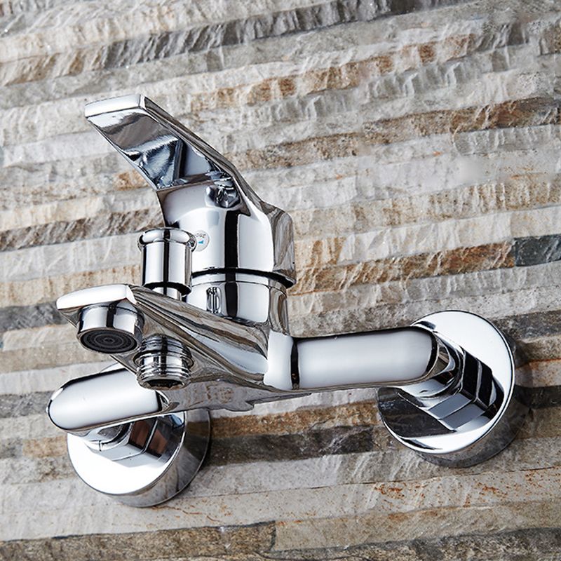 BowLift | Modern Silver Bathtub Spout Single-Hole and Two-Hole Installation Faucet