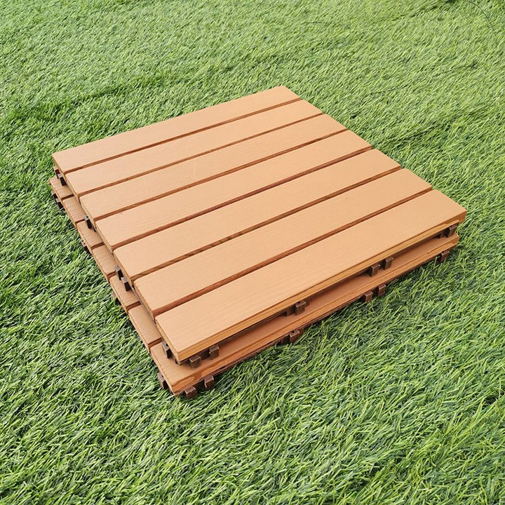 BowLift | Yellow 6-Slat Square Wood Floor Tiles Click System Floor Tiles