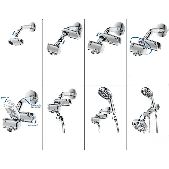 BowLift | Contemporary Shower Combination Adjustable Shower Head Chrome Ceiling Mounted Round Shower Head