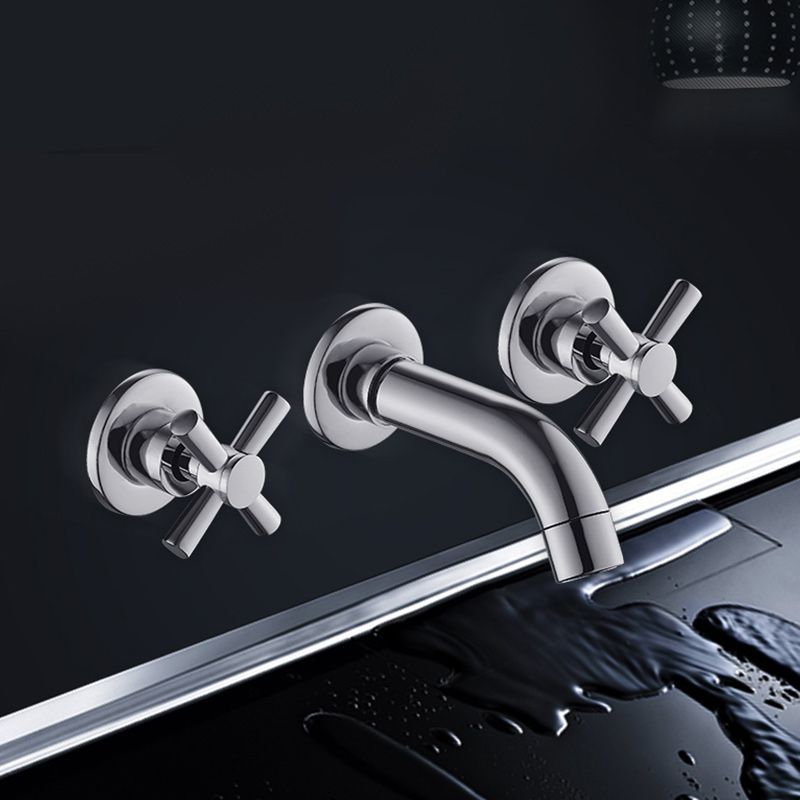 BowLift | Modern Cross Handle Faucet Monochrome Wall Mounted Bathroom Faucet
