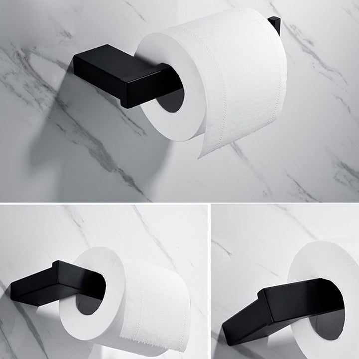 BowLift | 5-piece Modernism Bath Accessory Set in Matte Black Stainless Steel
