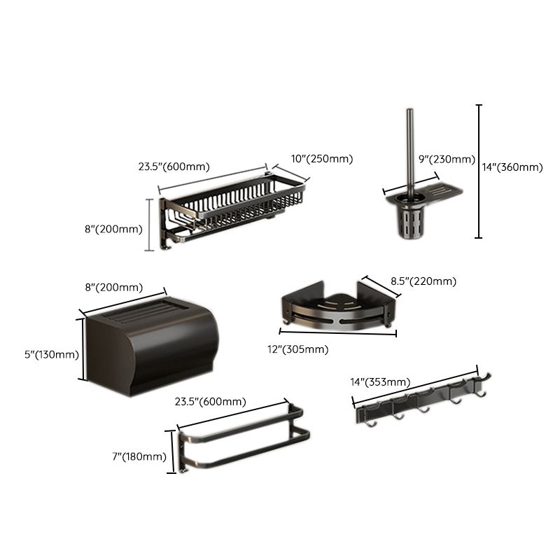 BowLift | Modern Bathroom Accessories Set Black Bath Shelf Bath Accessories Set