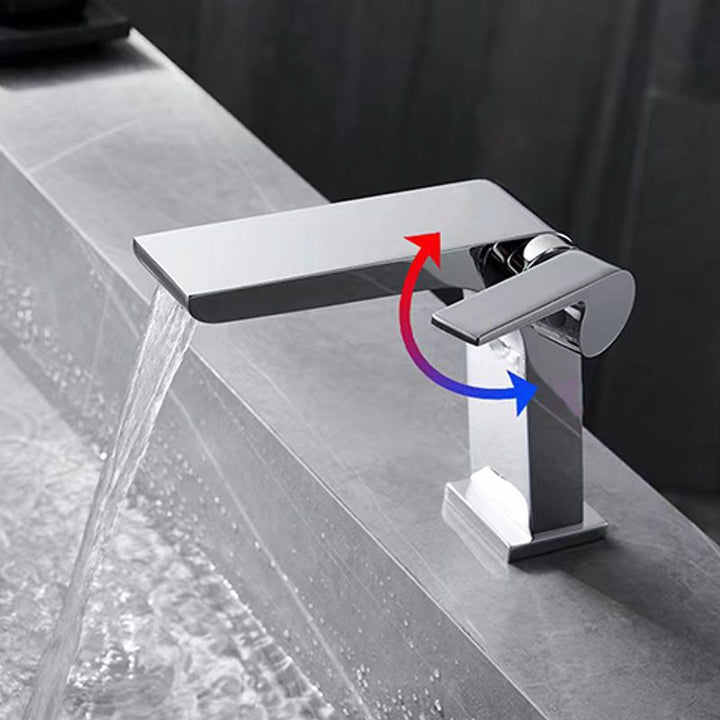 BowLift | Modern vessel faucet brass lever waterfall spout sink faucet