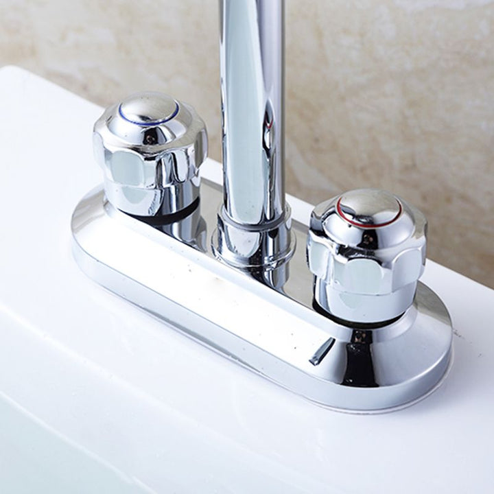 BowLift | 2-Handle Brushed Nickel Widespread Faucet 2-Hole Centered Bathroom Sink Faucet with Brass