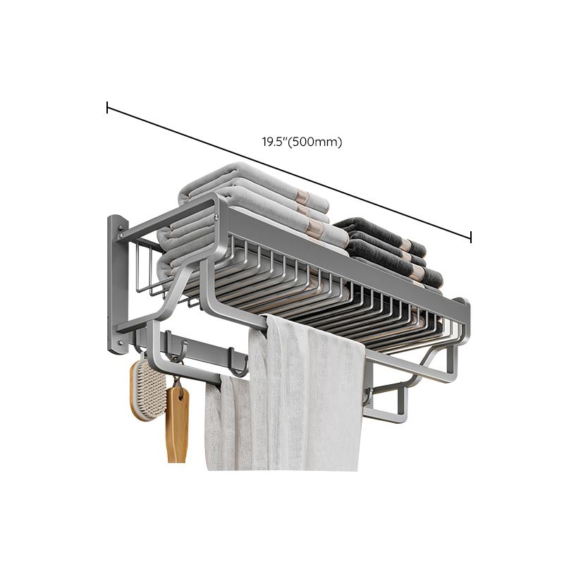 BowLift | Modern Metal Bath Accessory Set Polished Silver Bath Shelf/Paper Holder/Towel Hook